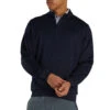 FootJoy Drop Needle Half Zip Navy Mens Golf Pullover
