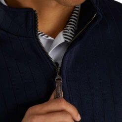 FootJoy Drop Needle Half Zip Navy Mens Golf Pullover -Footjoy 11729 2