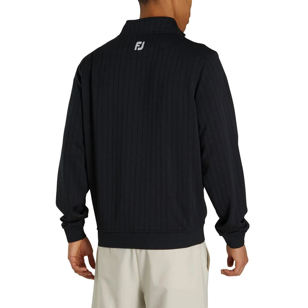 FootJoy Drop Needle Half Zip Black Mens Golf Pullover 2 FootJoy Drop Needle Half Zip Black Mens Golf Pullover - Image 2
