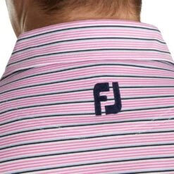 FootJoy Lisle Multi Stripe Self Collar Pink Mens Golf Polo 6 FootJoy Lisle Multi Stripe Self Collar Pink Mens Golf Polo -Footjoy 13490 2