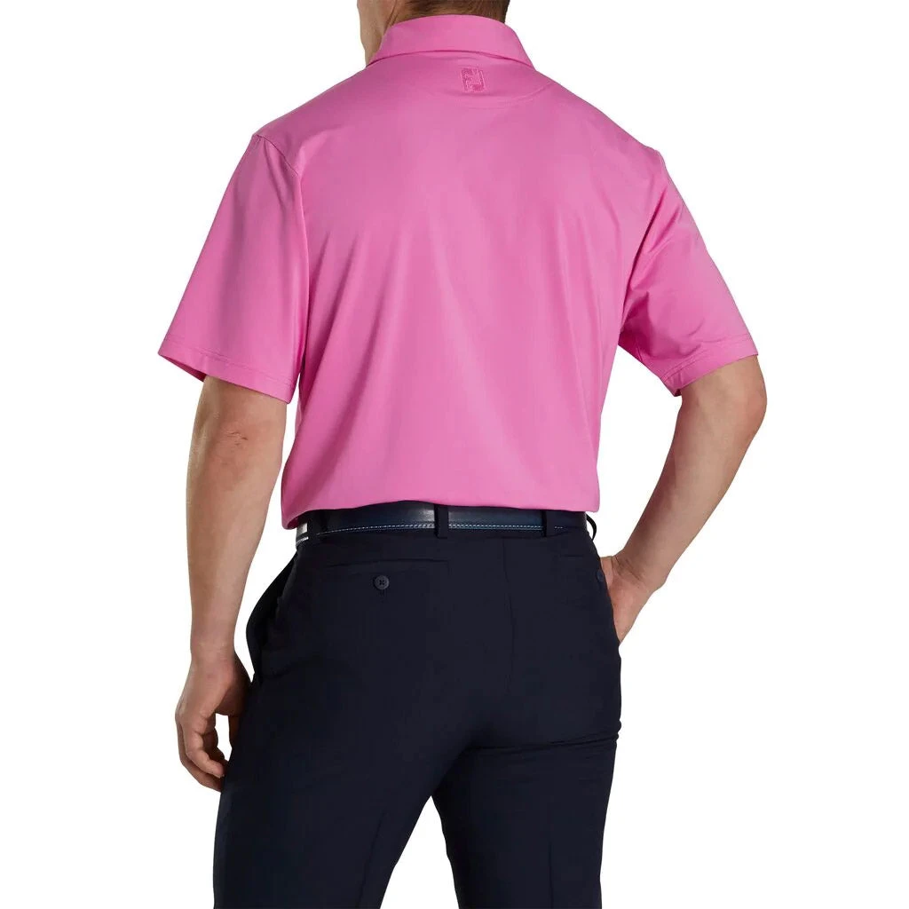FootJoy Solid Lisle Self Collar Pink Mens Golf Polo 2 FootJoy Solid Lisle Self Collar Pink Mens Golf Polo - Image 2