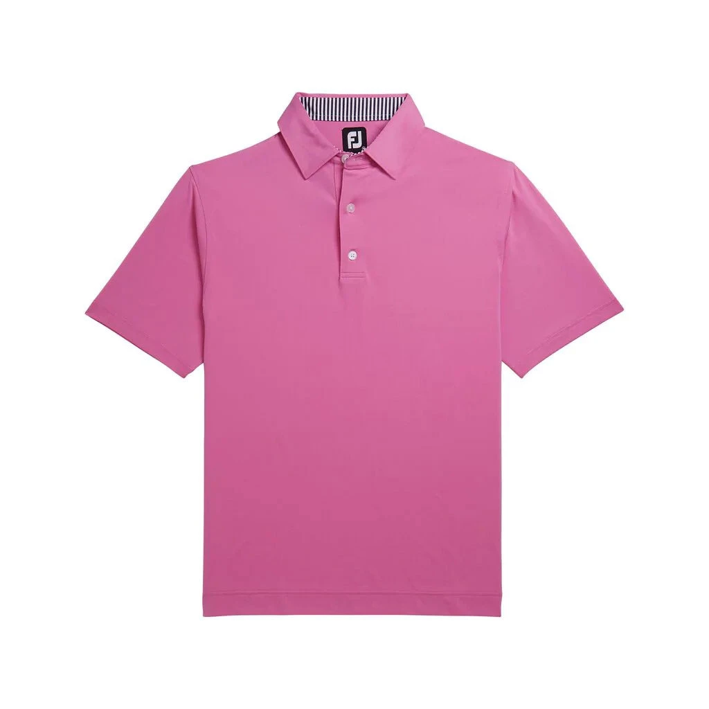FootJoy Solid Lisle Self Collar Pink Mens Golf Polo 4 FootJoy Solid Lisle Self Collar Pink Mens Golf Polo - Image 4