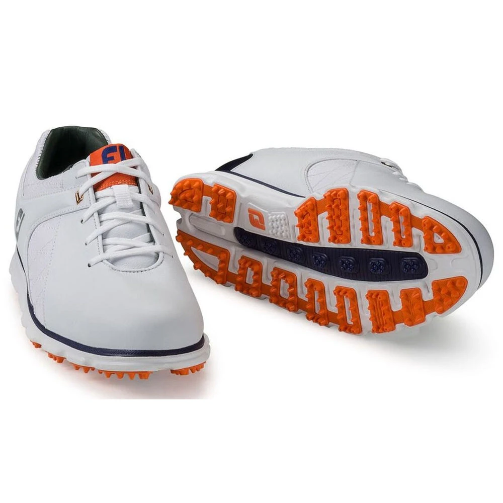 FootJoy Pro Spikeless White-Navy-Orange Mens Golf Shoes - Cosmetic Blem 2 FootJoy Pro Spikeless White-Navy-Orange Mens Golf Shoes - Cosmetic Blem - Image 2