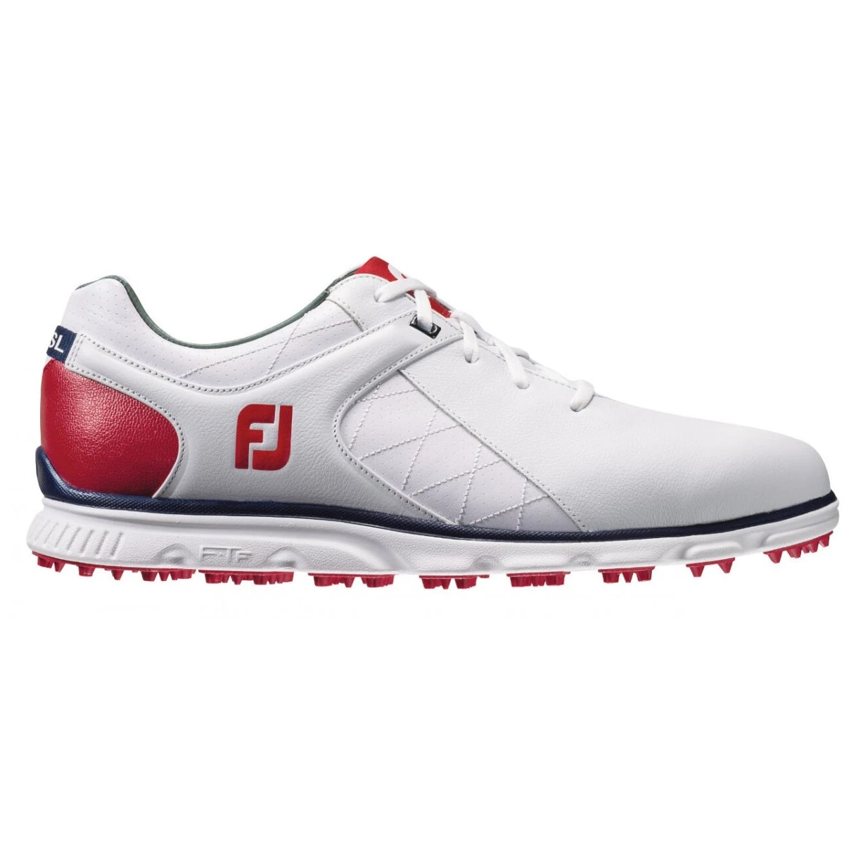 FootJoy Pro Spikeless White-Red Mens Golf Shoes - Cosmetic Blem 1 FootJoy Pro Spikeless White-Red Mens Golf Shoes - Cosmetic Blem