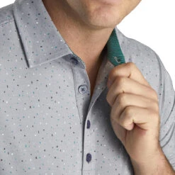 FootJoy Lisle Confetti Print Mens Golf Polo -Footjoy 17789 HEATHERGREY 2 2e03606a 31b0 456f 9bee 06fc0b5ca324