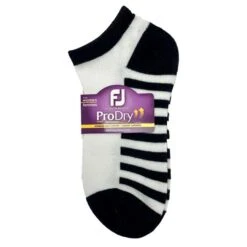 FootJoy Ladies ProDry LW Fashion Socks White Black Stripe