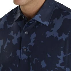 FootJoy Lisle Camo Floral Print Self Collar Mens Golf Polo 5 FootJoy Lisle Camo Floral Print Self Collar Mens Golf Polo -Footjoy 20230 NAVY 2