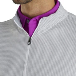 FootJoy Houndstooth Jacquard Grey Mens Golf 1/4 Zip Pullover 7 FootJoy Houndstooth Jacquard Grey Mens Golf 1/4 Zip Pullover -Footjoy 20999 GREYWHITE 3