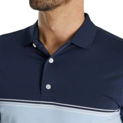 FootJoy Color Block Lisle Navy Mens Golf Polo -Footjoy 21645 NVYHTHRSKYWT 2