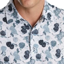 FootJoy Vintage Floral Print Lisle Mens Golf Polo -Footjoy 21650 BLACK 2