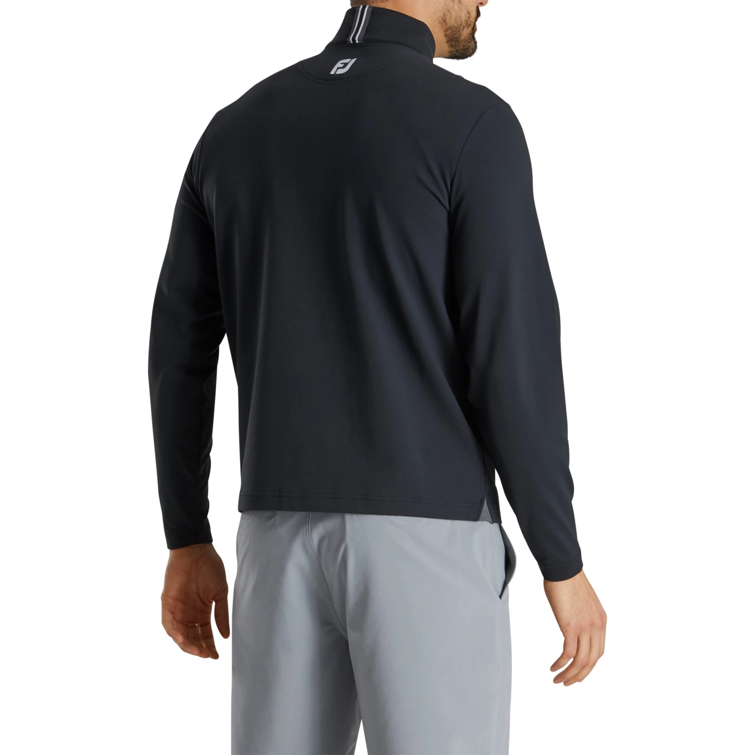 FootJoy Stretch Jersey Black Mens Golf 1/4 Zip 2 FootJoy Stretch Jersey Black Mens Golf 1/4 Zip - Image 2