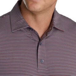 FootJoy Pin Stripe Lisle Smoke Mens Golf Polo -Footjoy 22712 SMOKEMERLOTGY 2 fccda276 6288 4841 a4ad ad5b499efd95