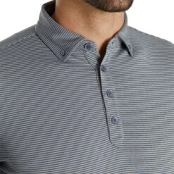 FootJoy Feeder Stripe Jersey Heather Smoke Mens Longsleeve Golf Polo 5 FootJoy Feeder Stripe Jersey Heather Smoke Mens Longsleeve Golf Polo -Footjoy 22719 HTHSMKHTHGRY 2