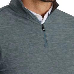 FootJoy Space Dye Brushed Back Jersey Heather Grey Mens Golf 1/4 Zip -Footjoy 22720 SMOKE 2