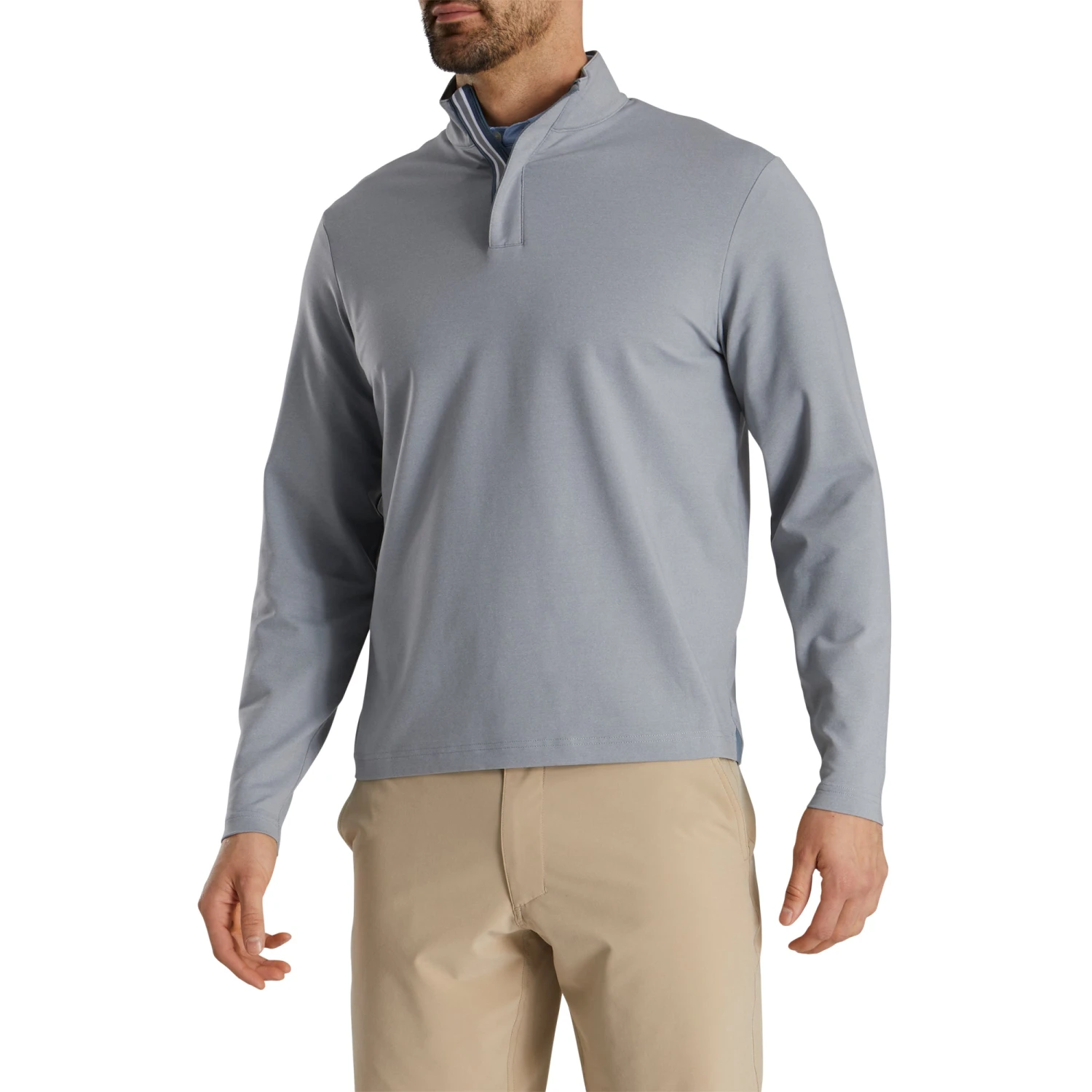 FootJoy Stretch Jersey Heather Grey Mens Golf 1/4 Zip 1 FootJoy Stretch Jersey Heather Grey Mens Golf 1/4 Zip