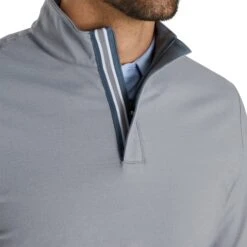 FootJoy Stretch Jersey Heather Grey Mens Golf 1/4 Zip 5 FootJoy Stretch Jersey Heather Grey Mens Golf 1/4 Zip -Footjoy 22722 HEATHERGREY 2