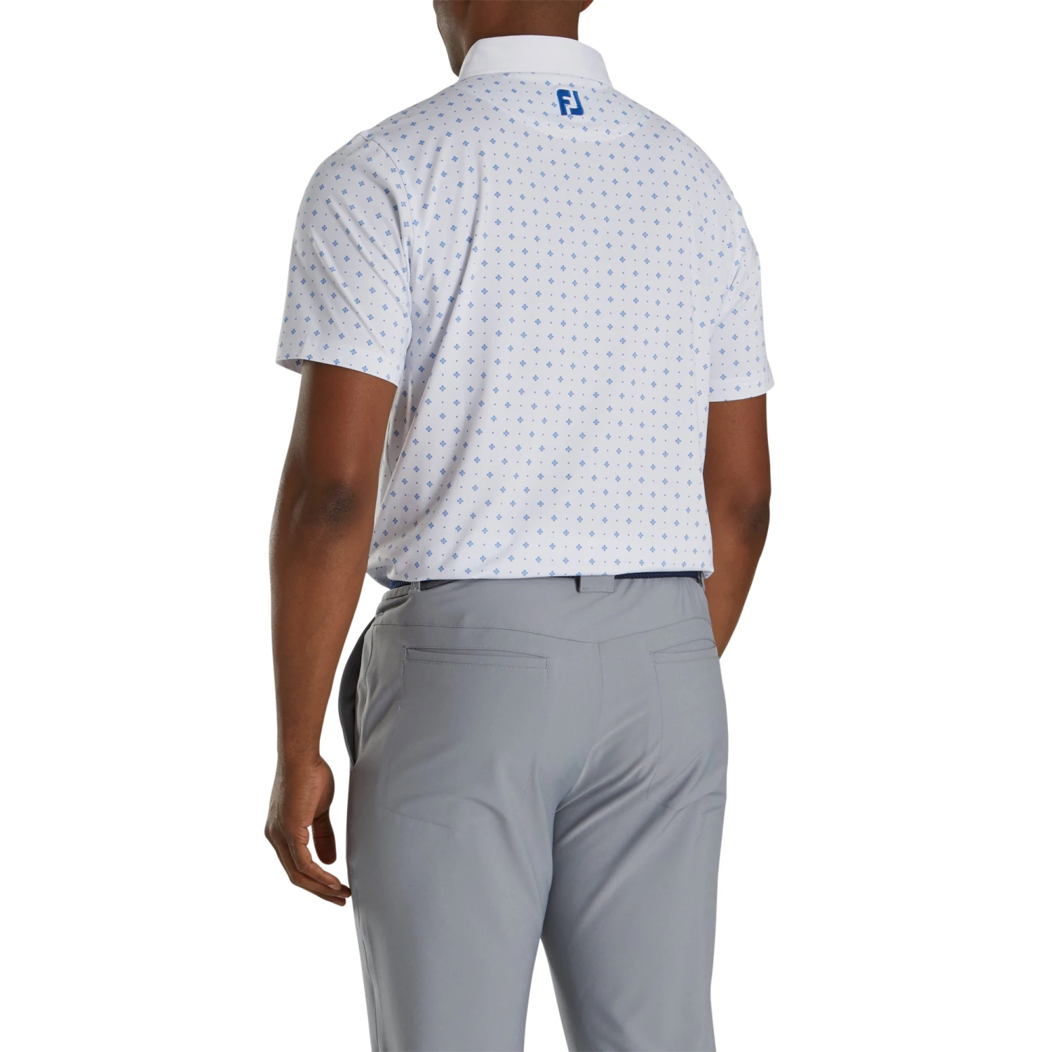 FootJoy Athletic Fit Deco Print White Mens Golf Polo 2 FootJoy Athletic Fit Deco Print White Mens Golf Polo - Image 2