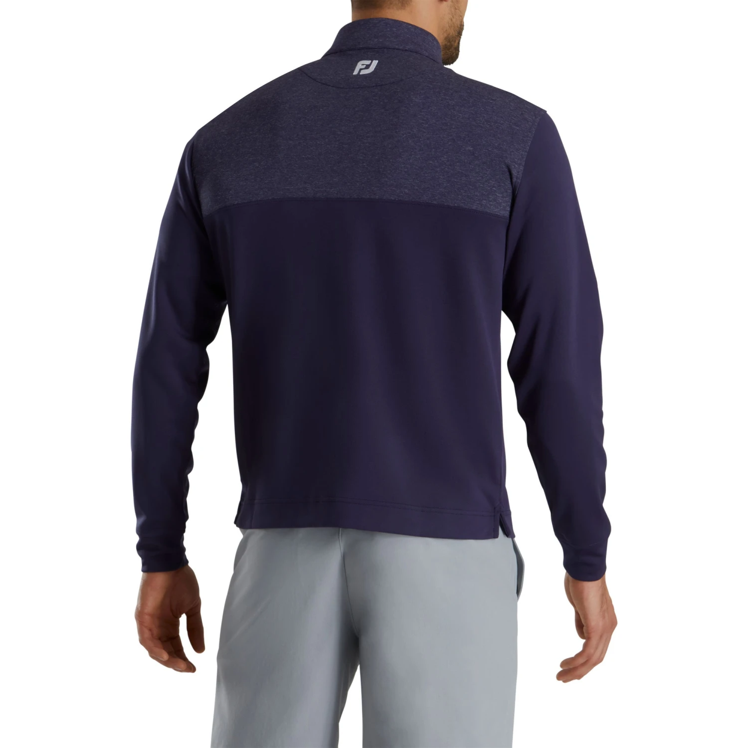 FootJoy Heather Yoke Navy Mens Golf 1/2 Zip 2 FootJoy Heather Yoke Navy Mens Golf 1/2 Zip - Image 2