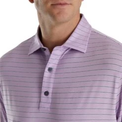 FootJoy Triple Pinstripe Lisle Lavender Mens Golf Polo -Footjoy 24746 LAVENDER 2