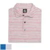 Footjoy Chalk Line Print Stretch Pique Self Collar 2XL White / Lavender (29607)
