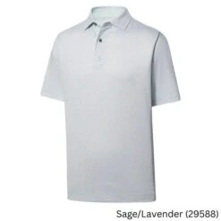 FootJoy Shadow Palm Print Lisle Self Collar L Sage / Lavender (29588)