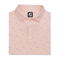 FootJoy School Of Fish Print Lisle Self Collar XXL Quartz Pink (29611)