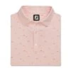 FootJoy School Of Fish Print Lisle Self Collar M Quartz Pink (29611)
