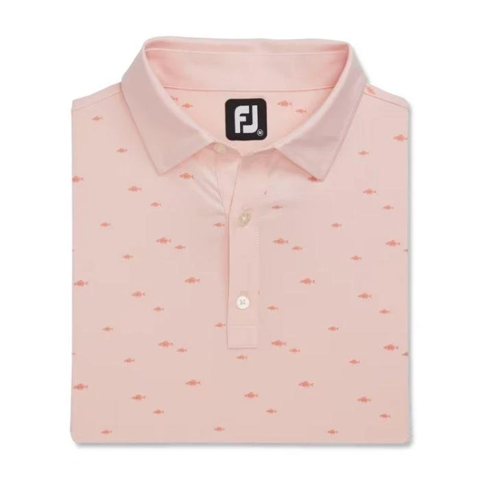 FootJoy School Of Fish Print Lisle Self Collar M Quartz Pink (29611) 1 FootJoy School Of Fish Print Lisle Self Collar M Quartz Pink (29611)