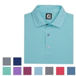 FootJoy Lisle Feeder Stripe Self Collar M Red / Pink (28104)